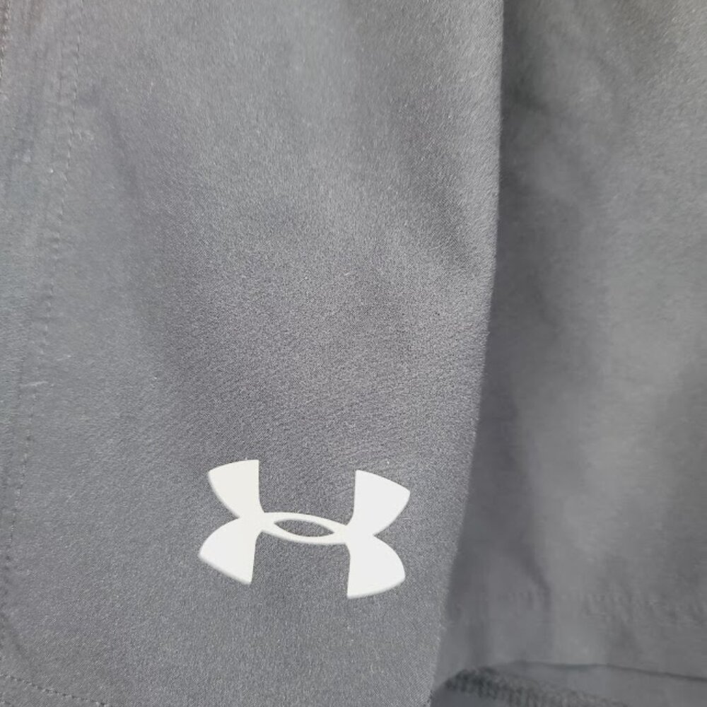 Under Armour Men's Dark Grey Orange Heatgear Fitted Athletic Short Size 2XL - Picture 4 of 7